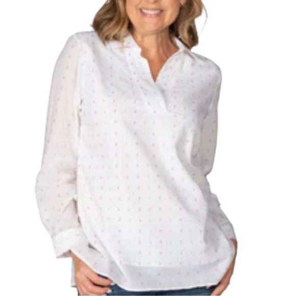 Linda Anderson boho blouse white  size M - Picture 1 of 10